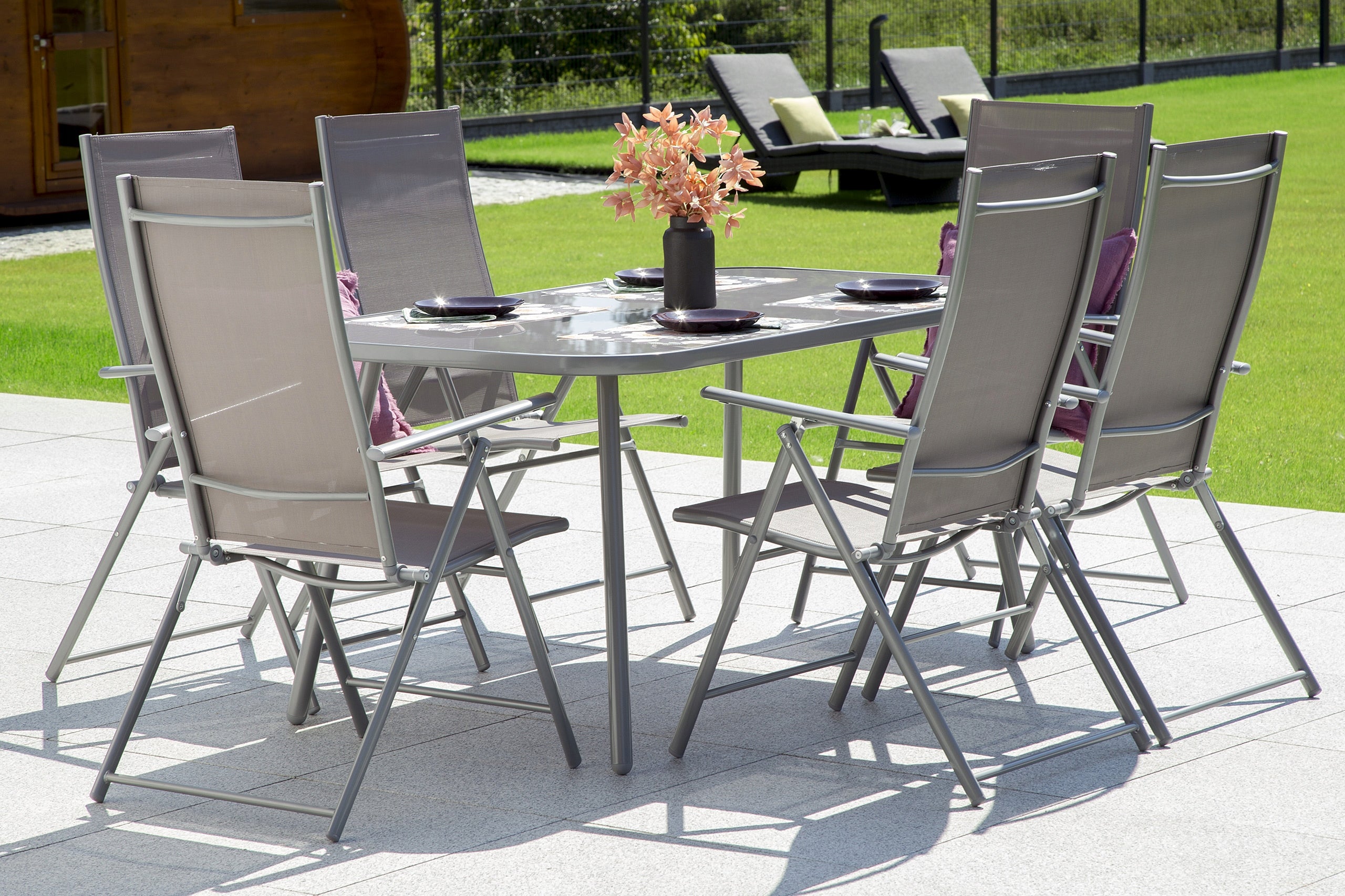 7-teiliges Gartenmöbel-Set Casablanca Basic, grau/beige 