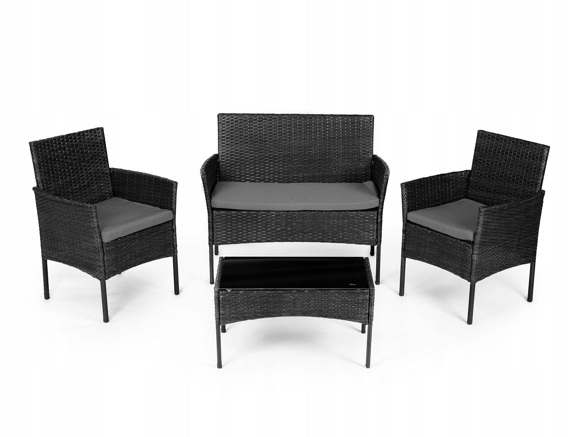 Gartenmöbel-Set, schwarz 