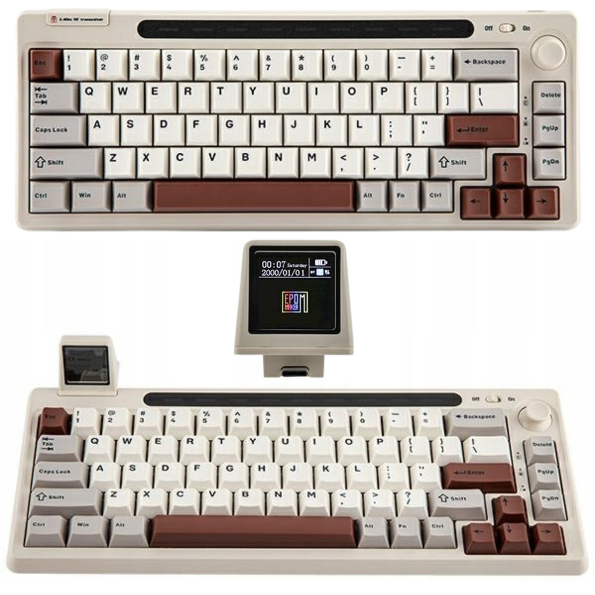 Mechanical Keyboard Epomaker RT65 Mini Screen Retro Gaming Backlit