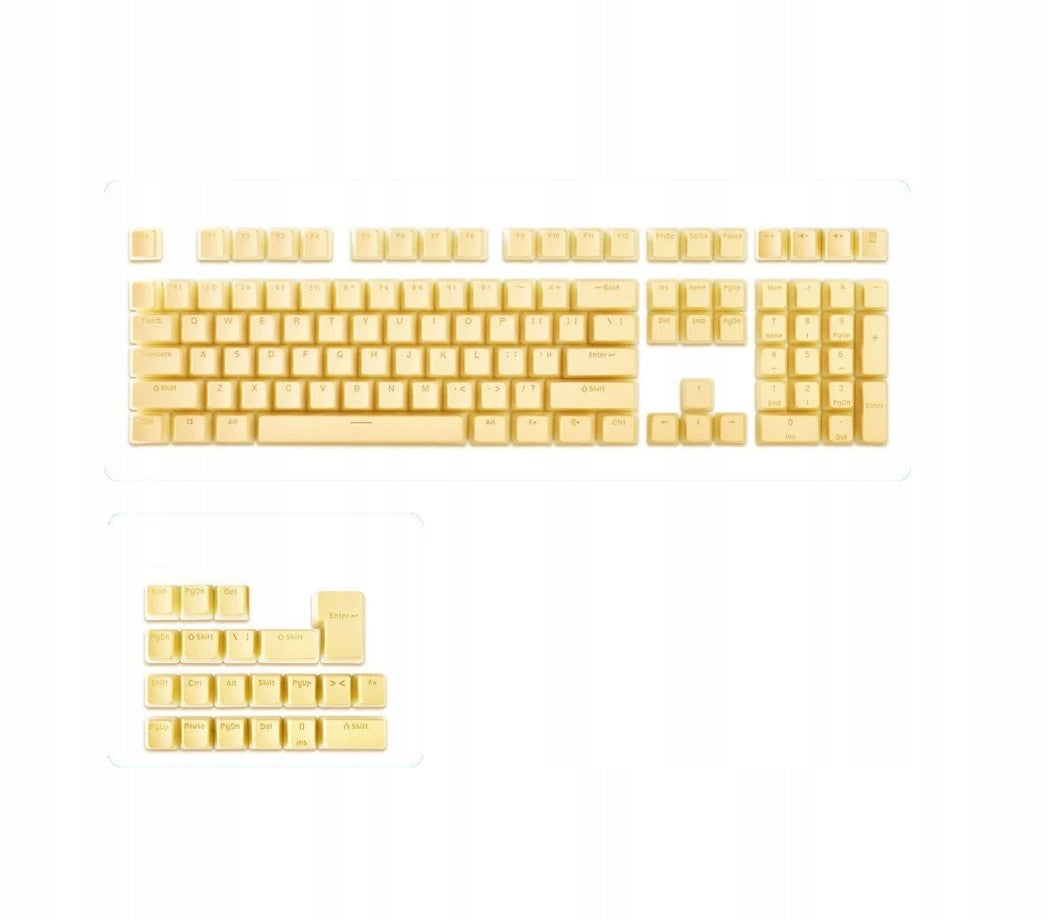 Mechanical Keyboard Keycaps Pudding 129pcs Yellow