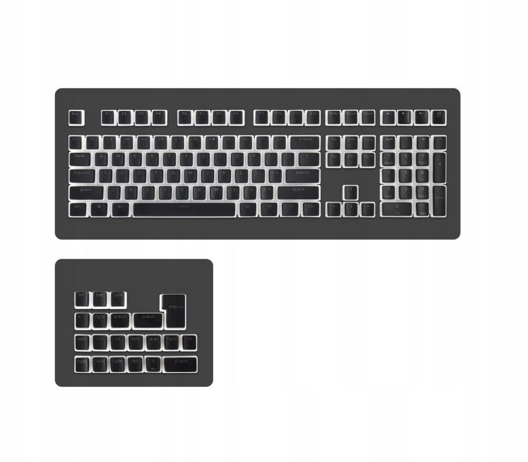 Mechanical Keyboard Keys PBT Keycaps Pudding 129pcs Black