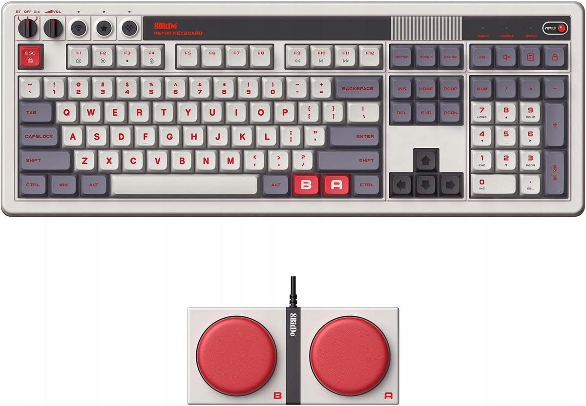 Mechanical keyboard 8BitDo RETRO 108 N Edition + Dual Super Buttons