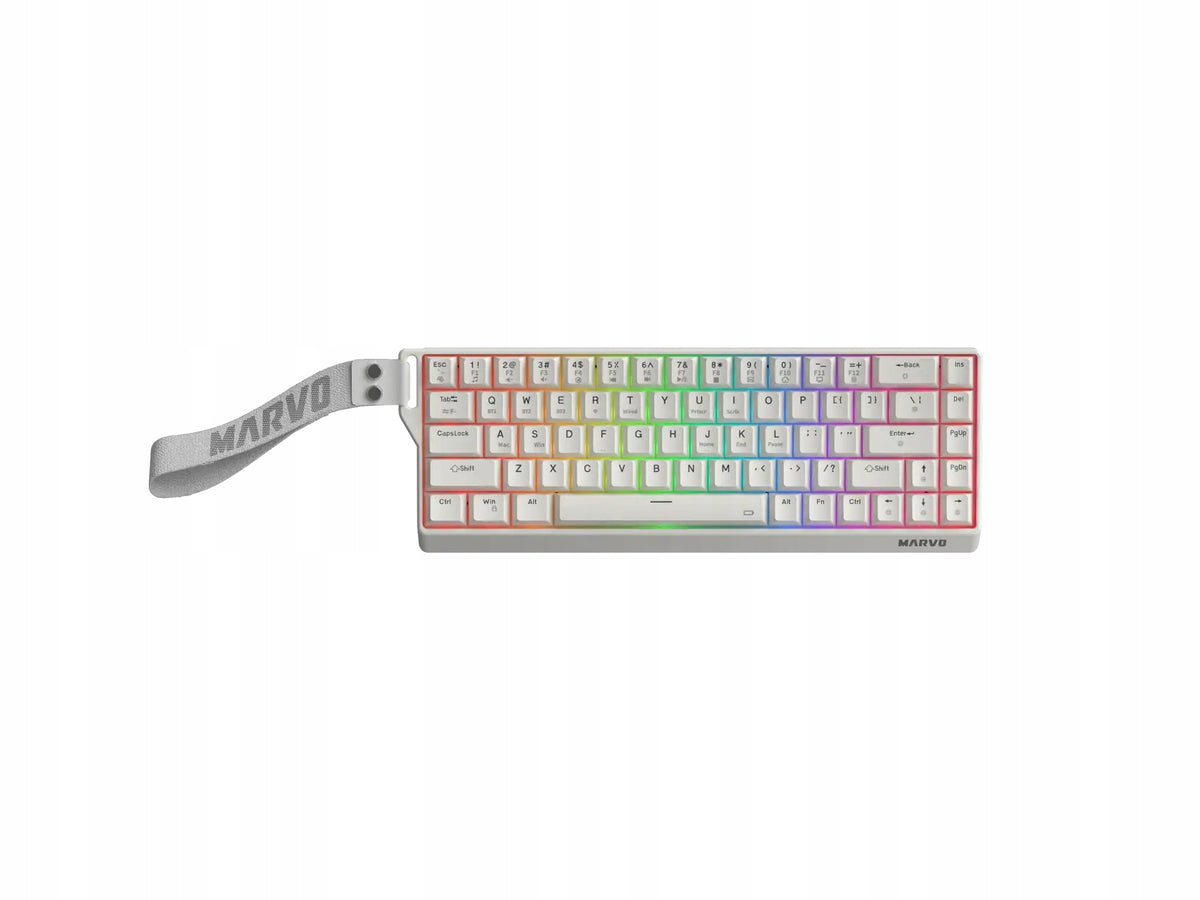 Mechanical keyboard MARVO Saber 65W, white RGB wireless for gamers Packaging status original