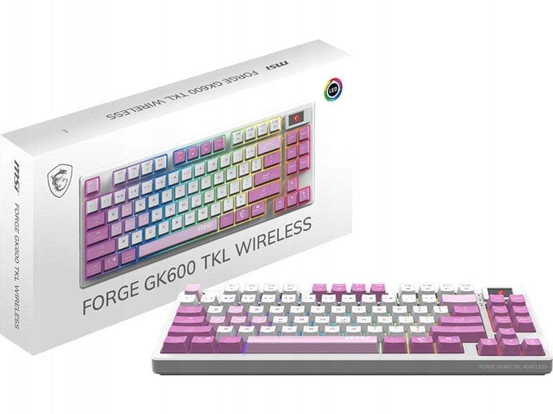 Mechanical keyboard MSI Forge GK600 TKL W Violet US