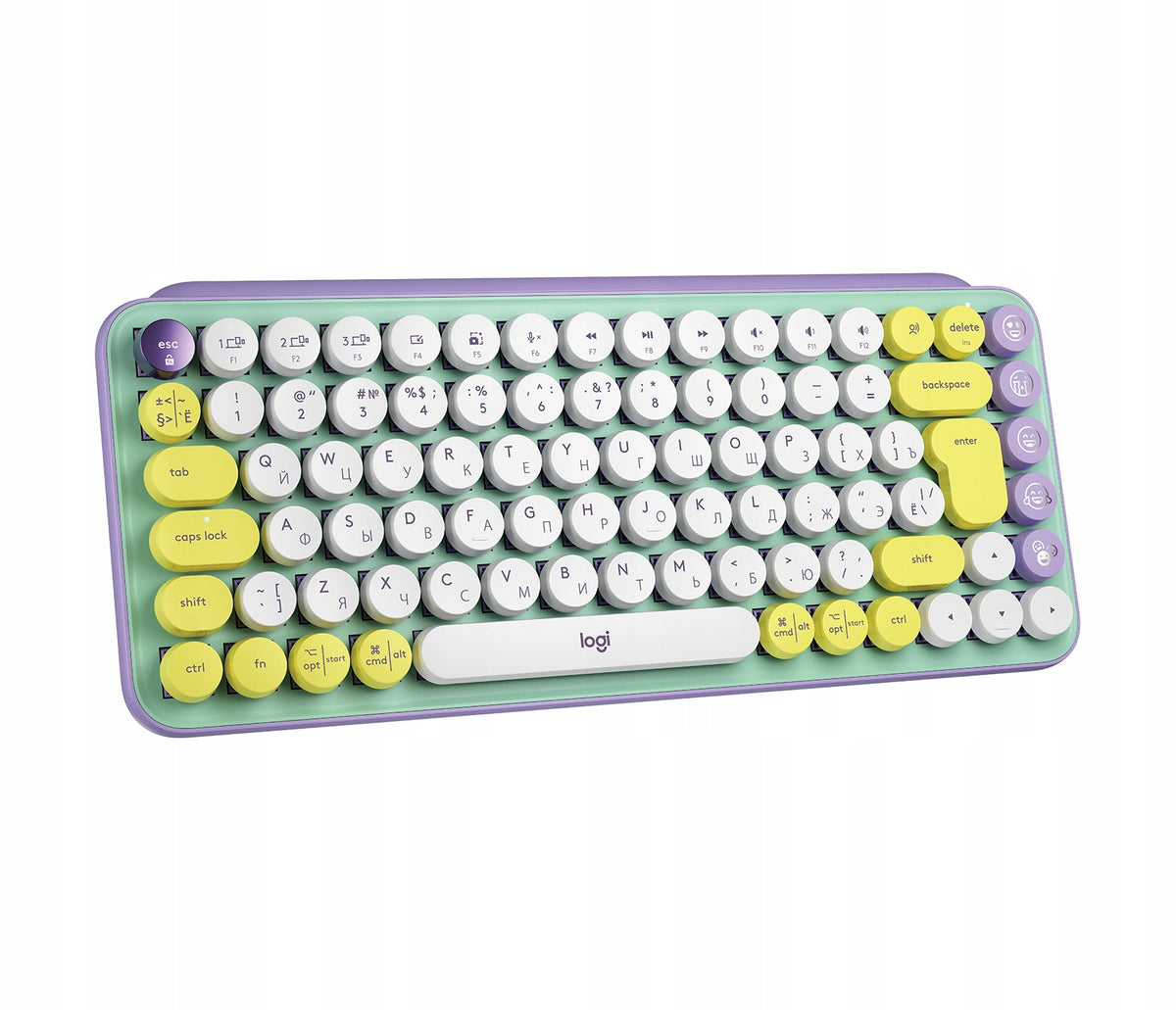 Mechanical wireless keyboard Logitech POP Keys US'Intl + CYRILLIC Color multicolor
