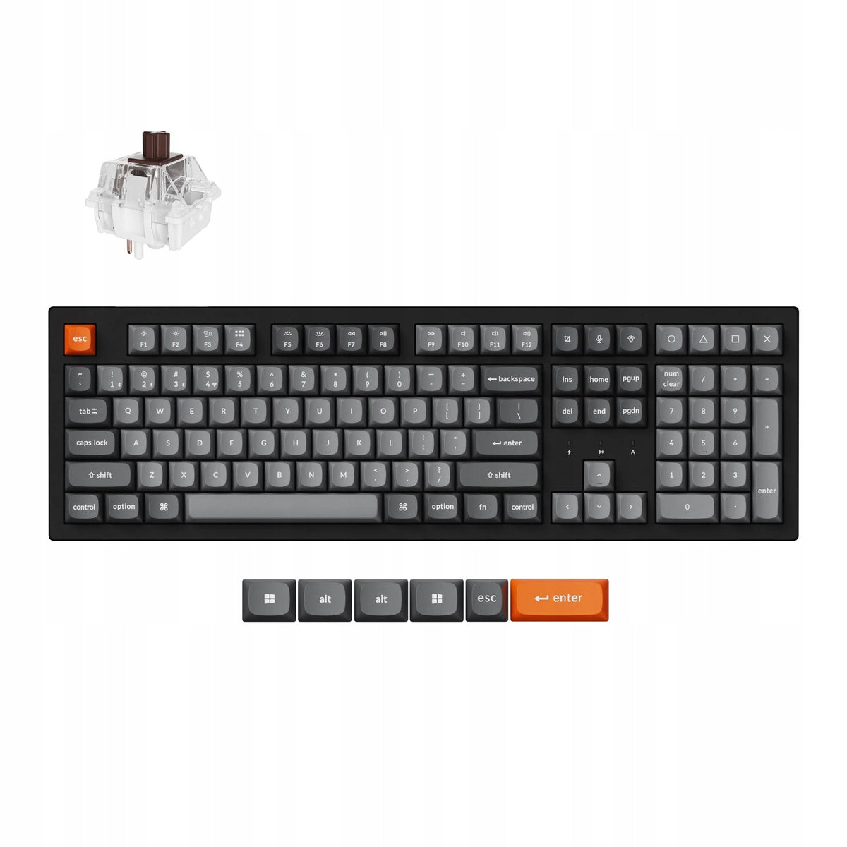 Mechanická klávesnice Keychron K10 Max, hnědé spínače