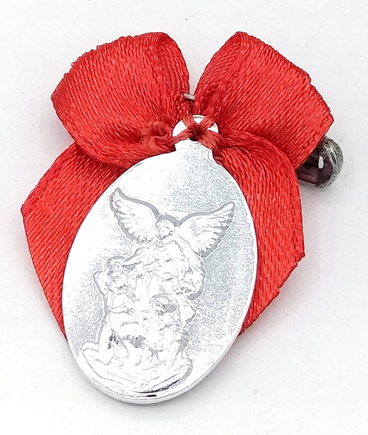Medal with a red bow. For stroller, crib. GUARDIAN ANGEL.