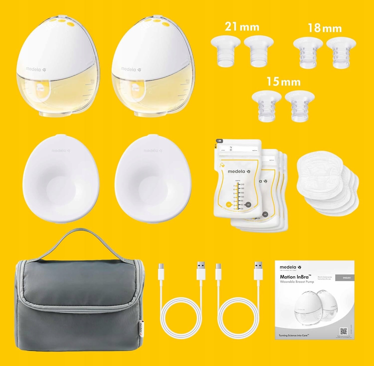 Medela Motion InBra Electric Breast Pump Hands-Free + Bag Packaging status original