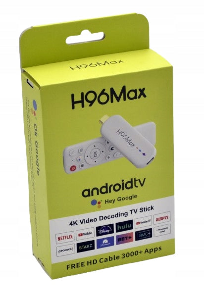 Media Player Stick WiFi Android 14 Smart TV Netflix 2/16GB H96 Manufacturer code Stick TV H96Max VERS.2 Android TV