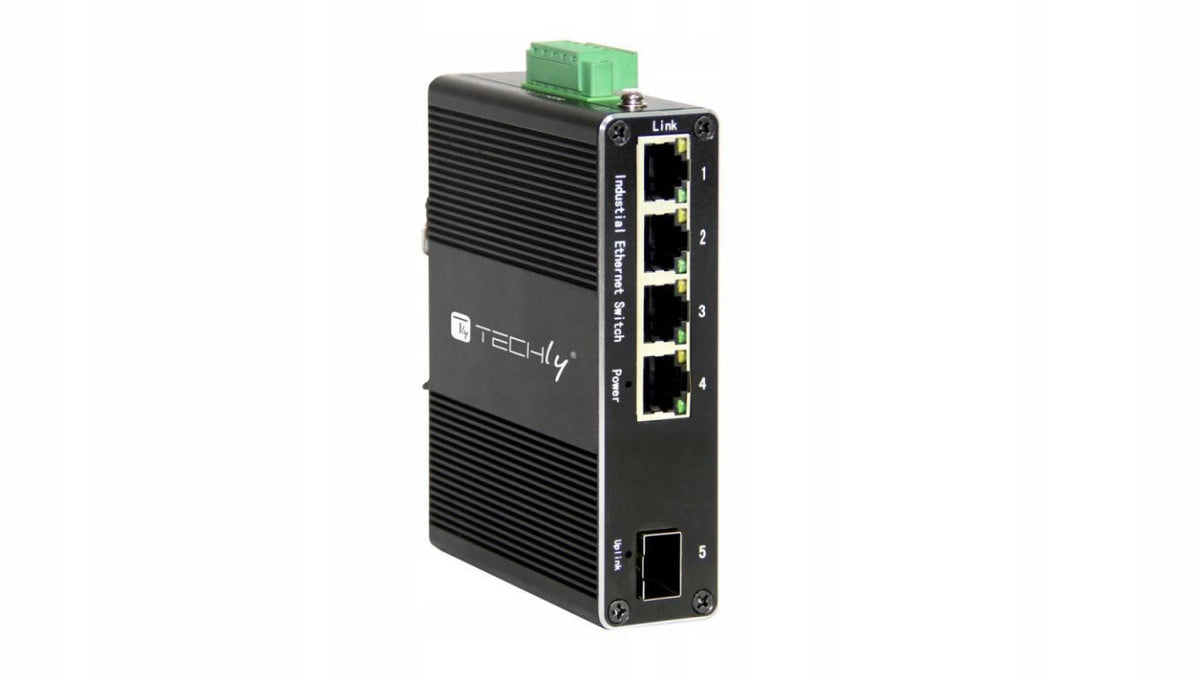 Media converter switch Ethernet 1000Base RJ45 to SFP, DIN, IP40 slot