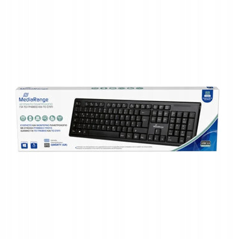MediaRange MROS111-GR Keyboard Home/Office USB QWERTY Black Keyboard layout US international (qwerty)