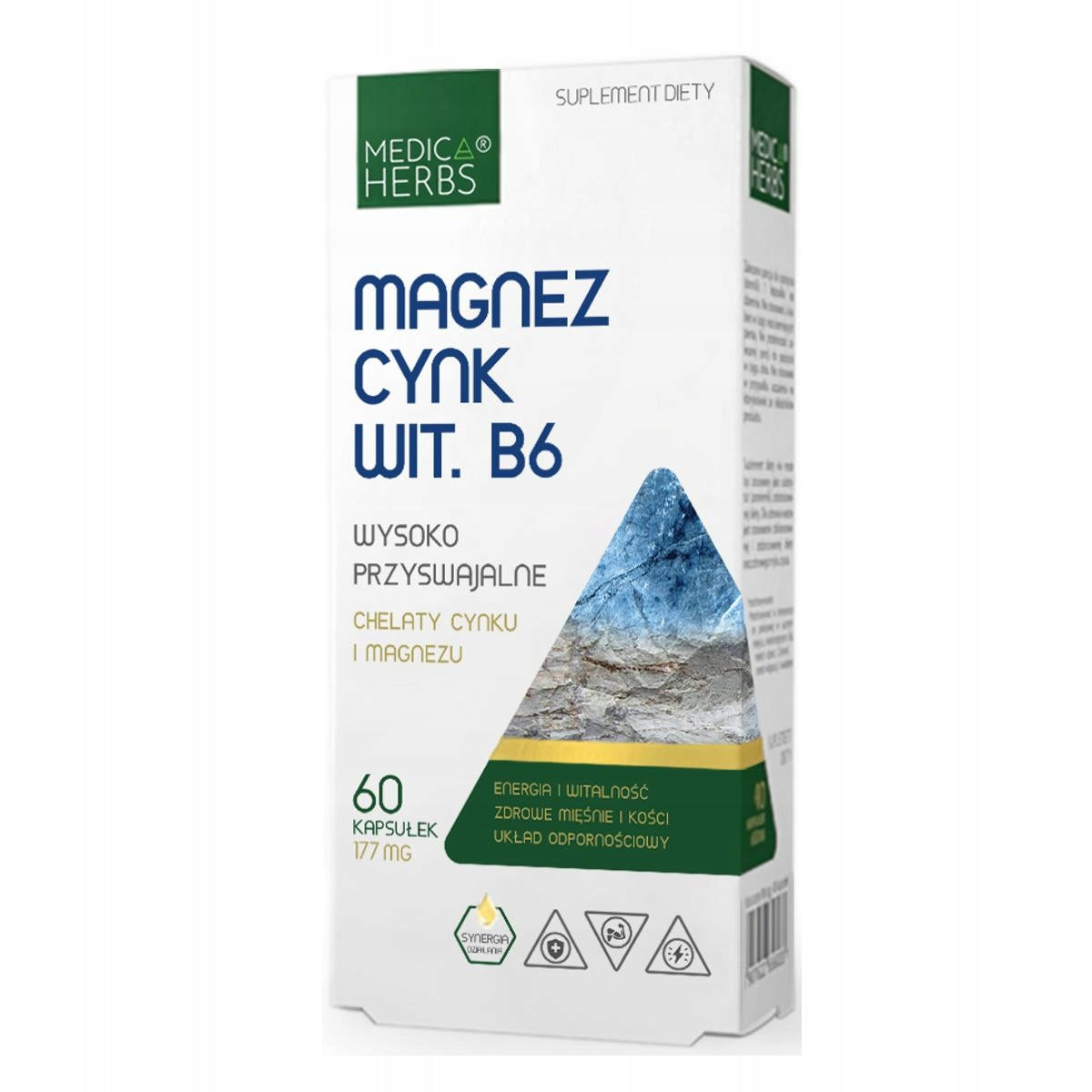 Medica Herbs Magnesium Zinc B6 177 mg | Nerves Immunity Hormone Regeneration Brand Medica Herbs