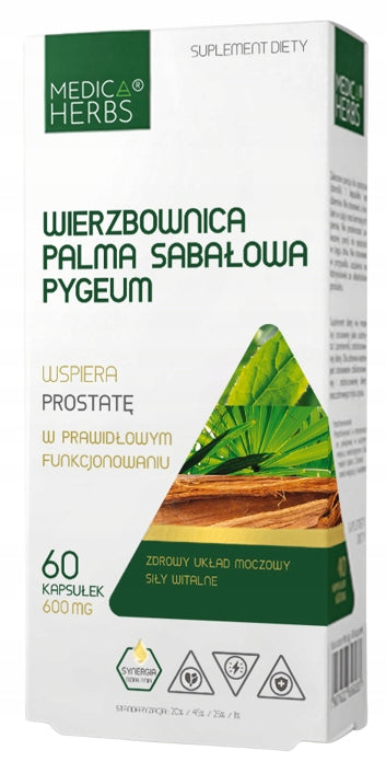 Medica Herbs Willow Saw Palm Pygeum Capsules 60 Pack
