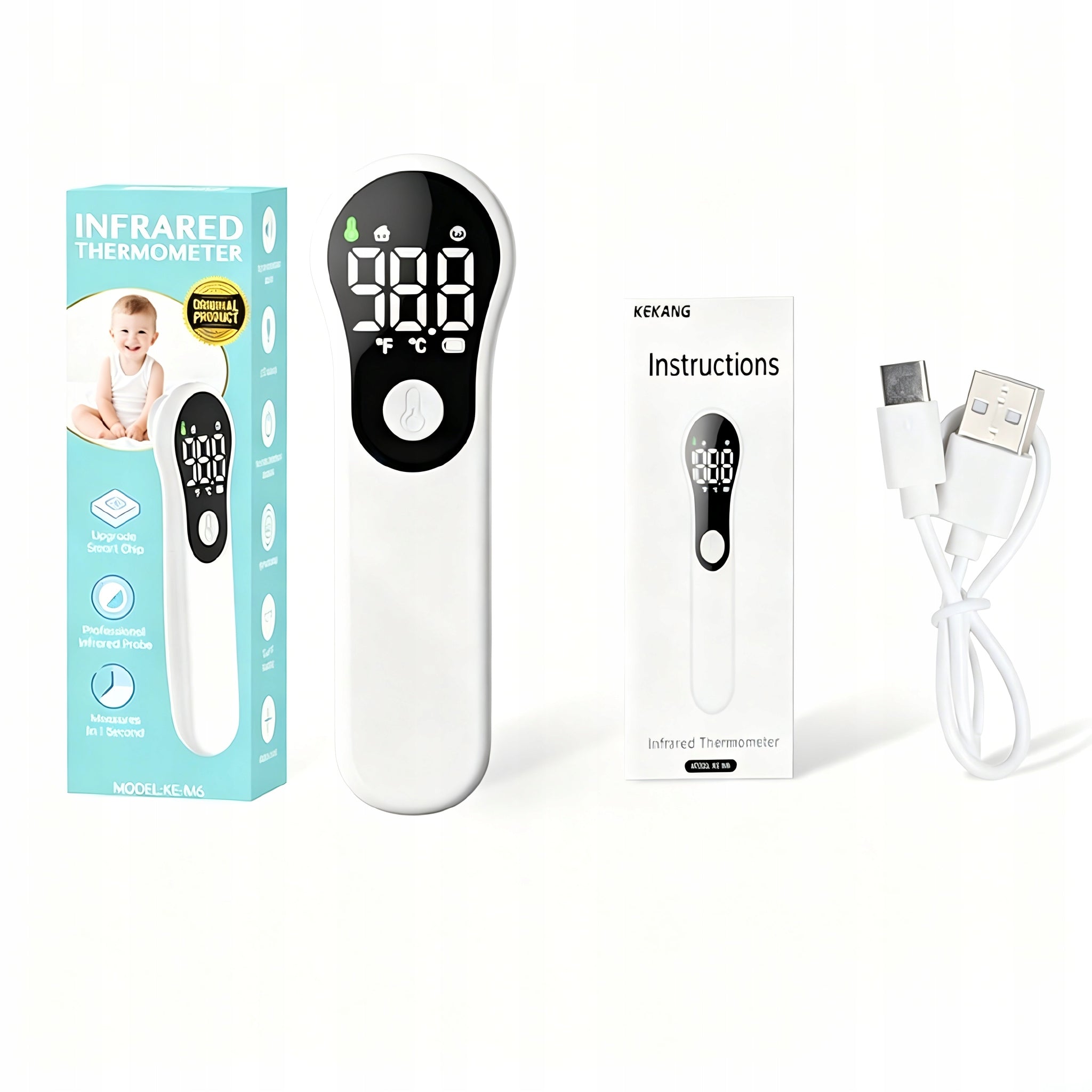 Medical Infrared Non-Contact Thermometer – Fast LED Display, Clinical Grade Packaging status original