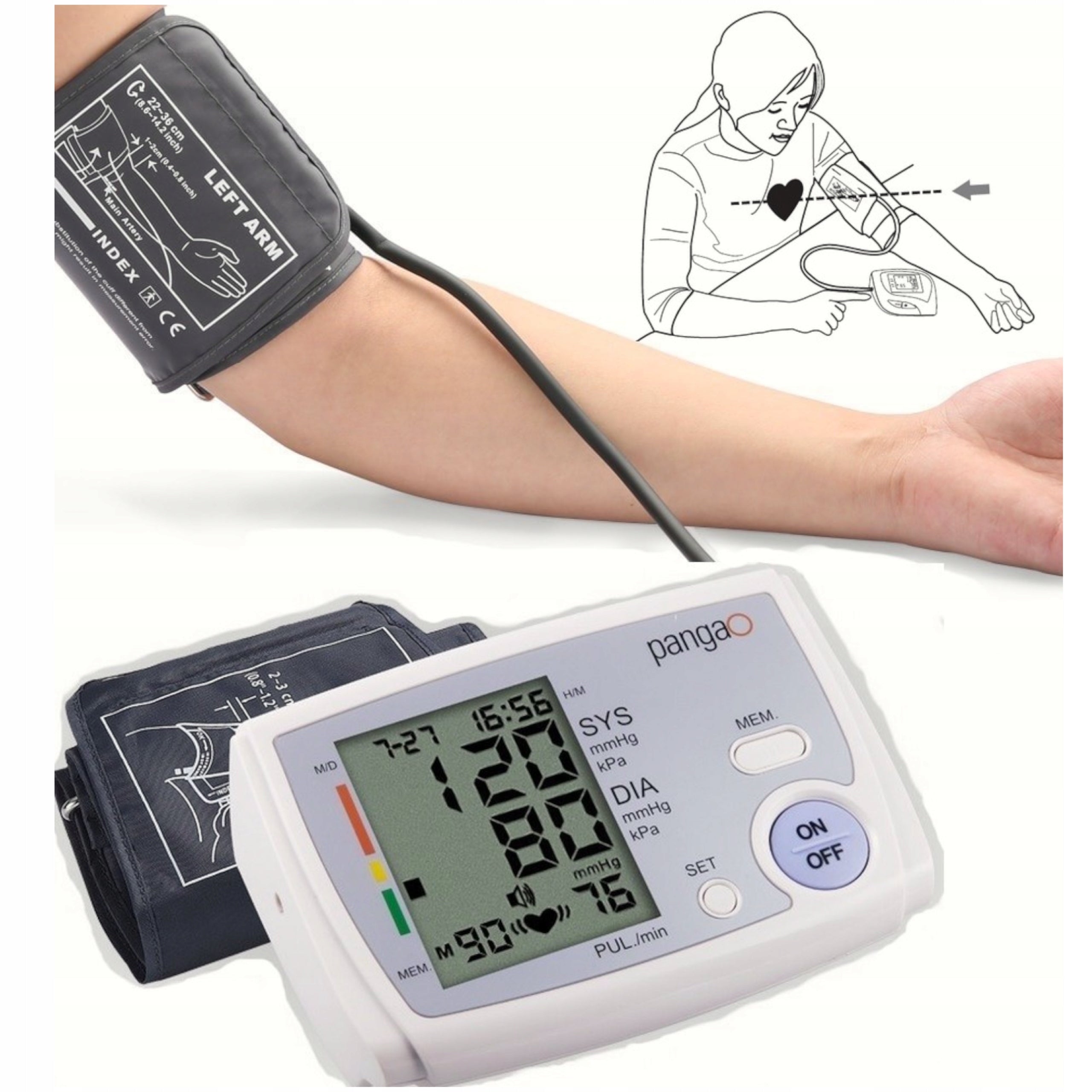 Medical Shoulder Blood Pressure Monitor Electronic Wireless Arrhythmia Case