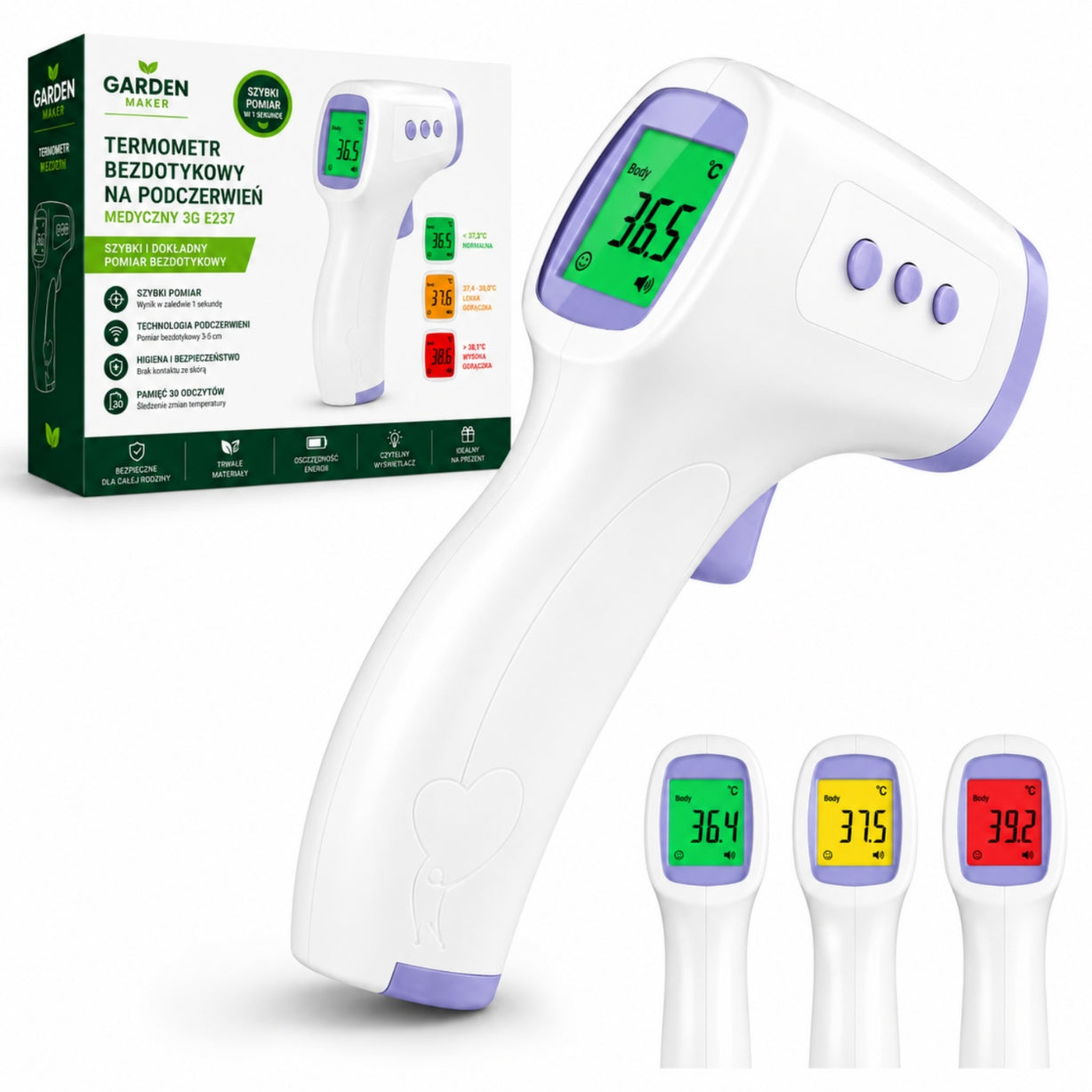 Medical Thermometer Electronic Non-Contact Infrared LASER LCD SCREEN