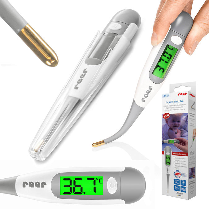Medical thermometer tip gold LCD XL case REER