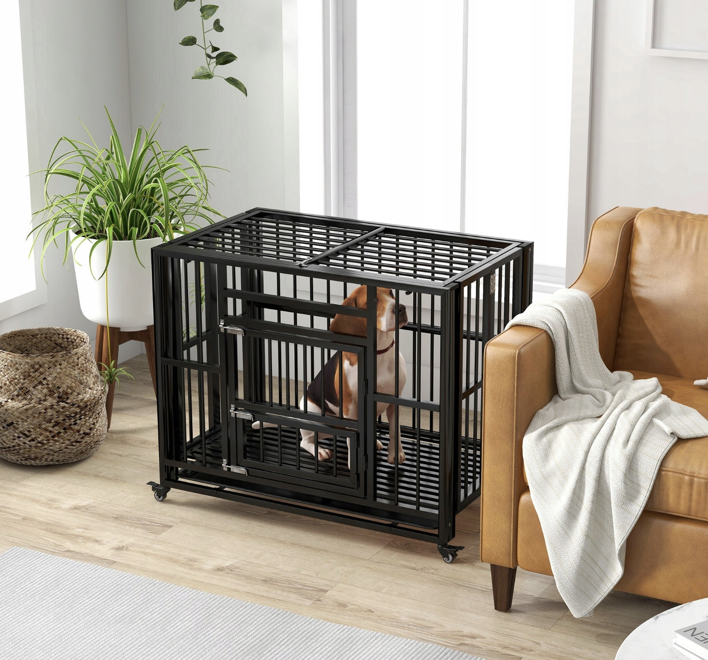 Medium Aluminum Dog Playpen with Floor 93,5x57,5x77,5 cm Length 93.5 cm