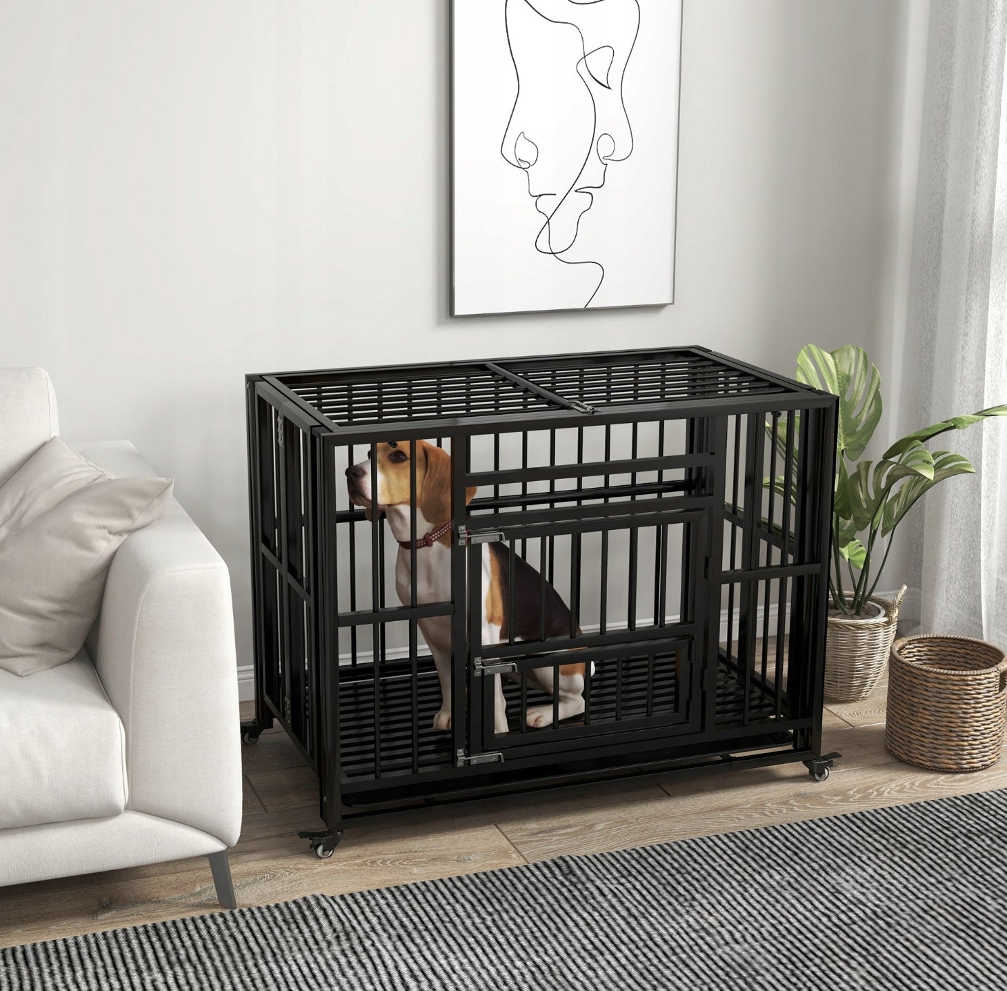Medium Aluminum Dog Playpen with Floor 93,5x57,5x77,5 cm Product width 57.5 cm