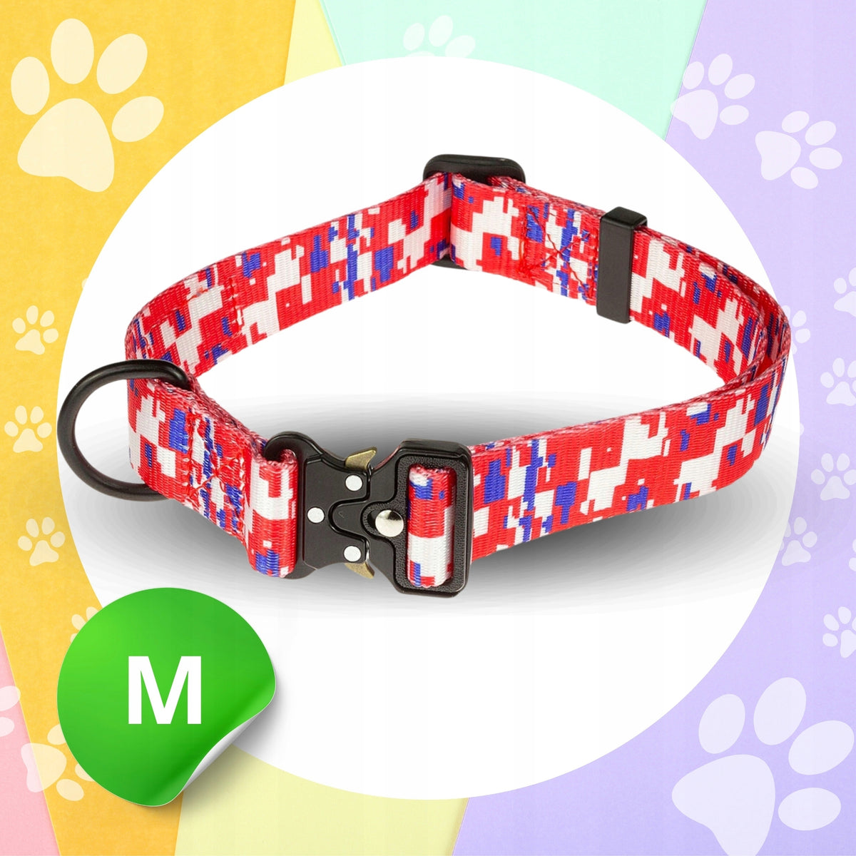 Medium Large Dog Collar STRONG METAL BUCKLE adjustable M 46-55cm Packaging status original