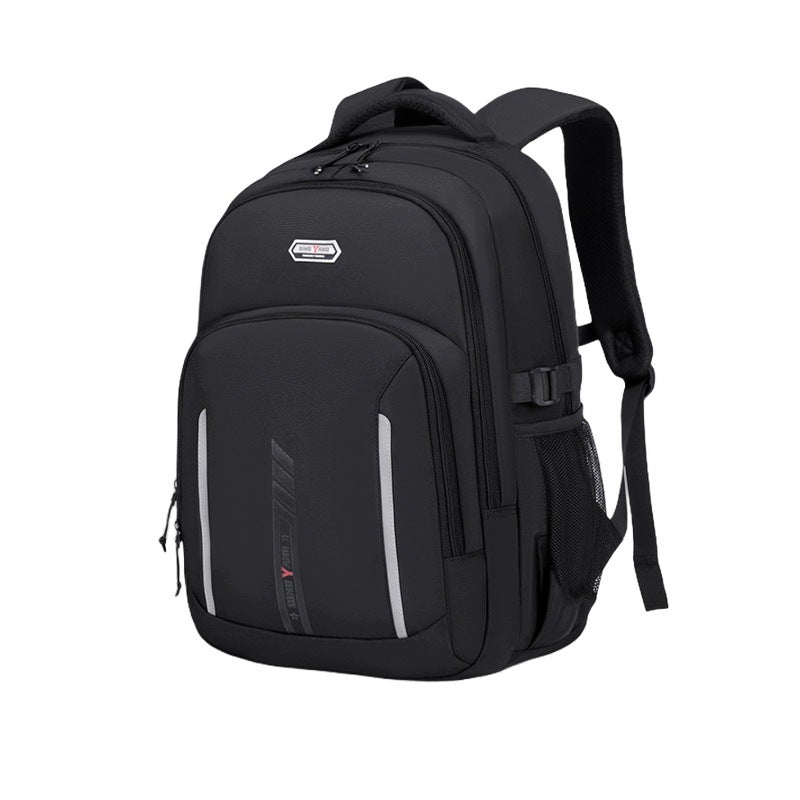 Medium School Men's Backpack Large Capacity Lightweight Relief Black