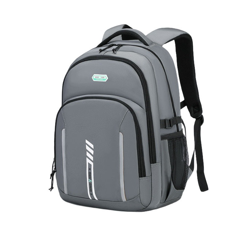 Medium School Men's Backpack Large Capacity Lightweight Relieving Dark Grey