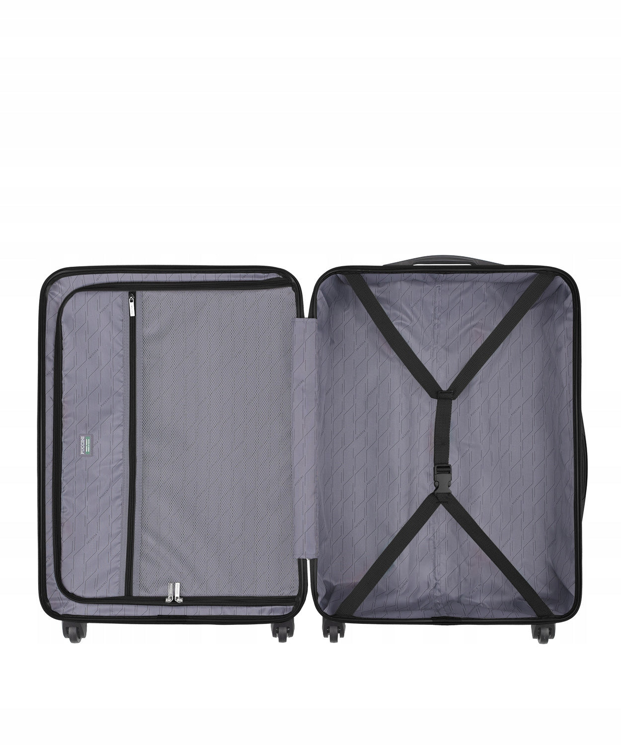 Medium Travel Suitcase On Wheels Hard ABS PUCCINI Black ABS025B-1 Model San Diego