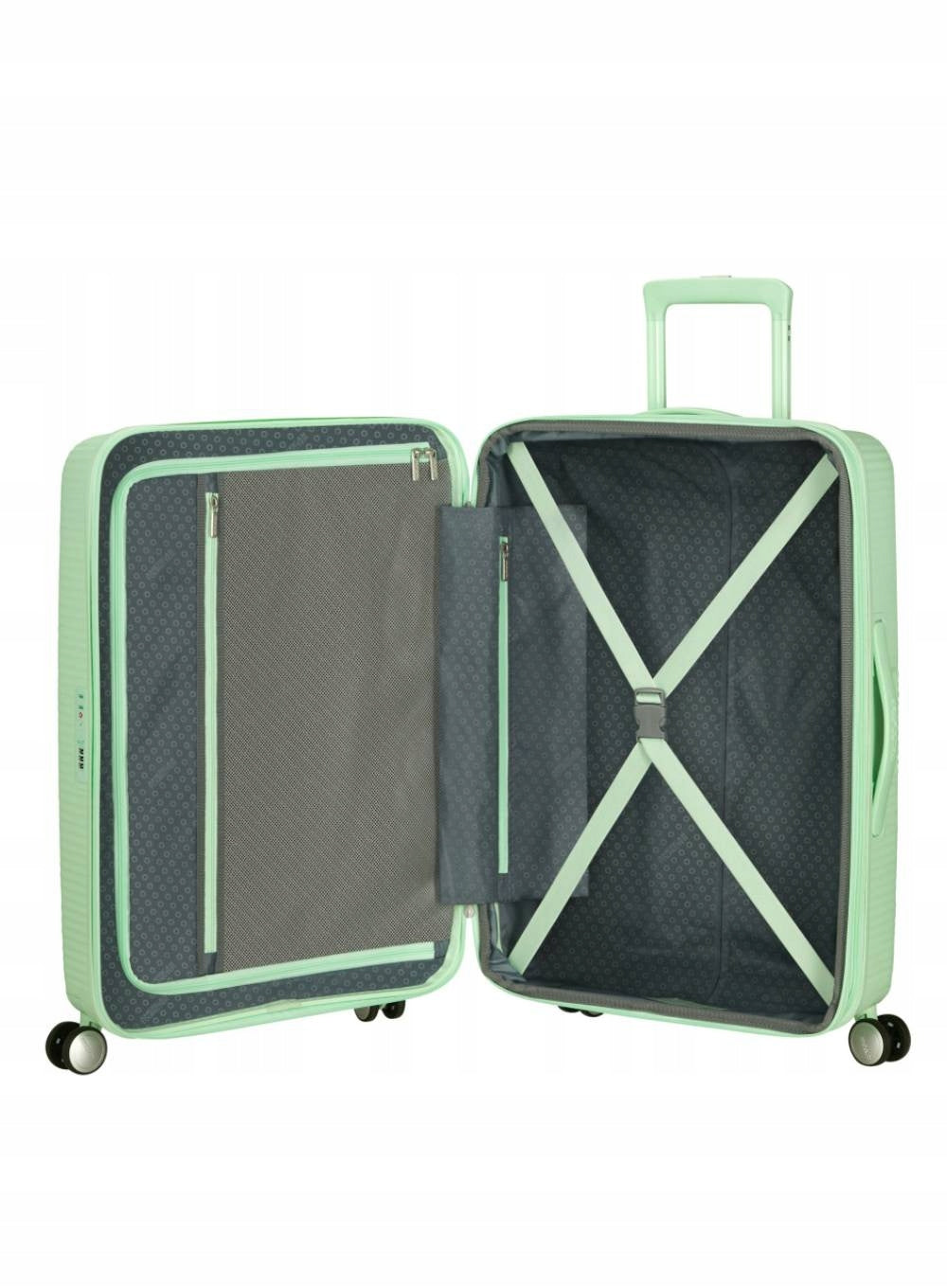Medium suitcase American Tourister Soundbox EXP - pastel green Model Soundbox