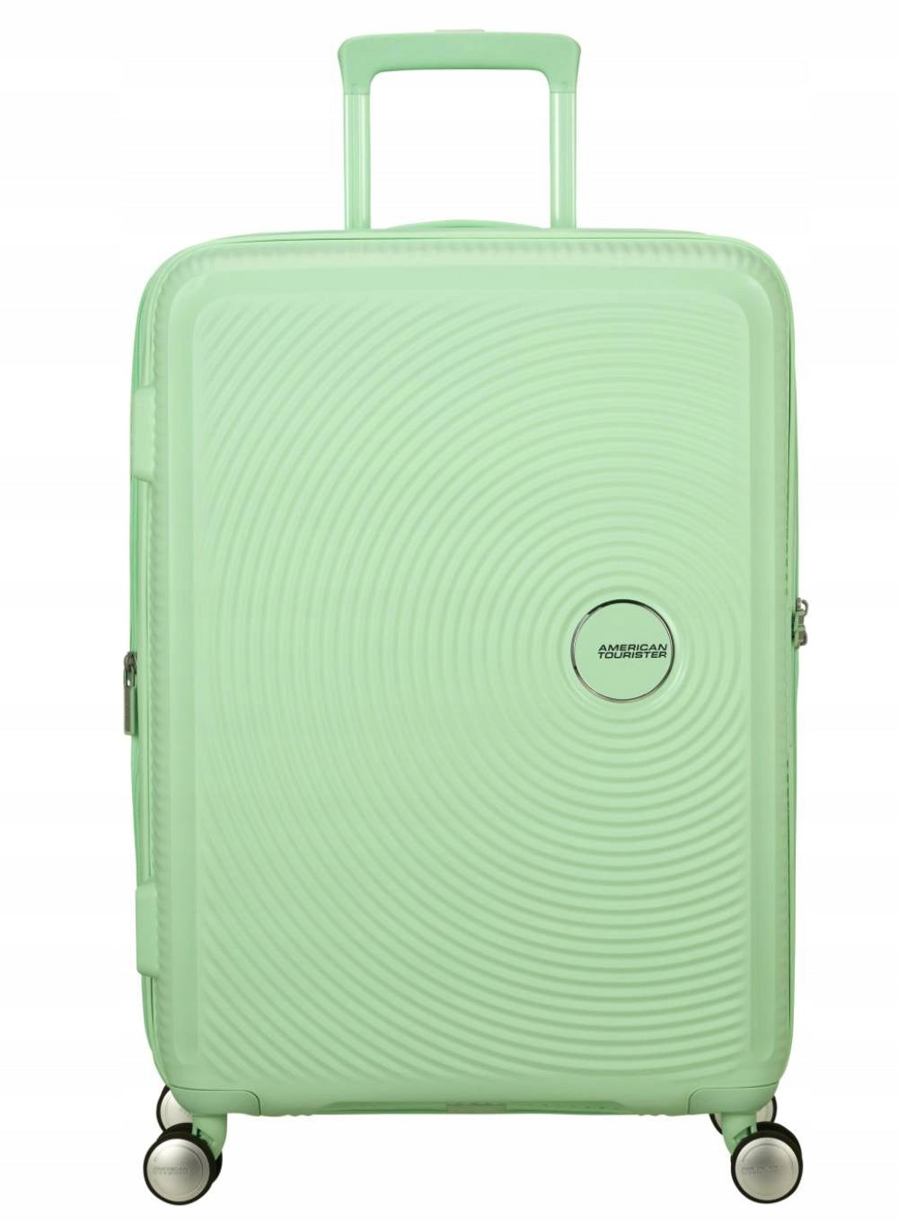 Medium suitcase American Tourister Soundbox EXP - pastel green Width (longer edge) 47 cm