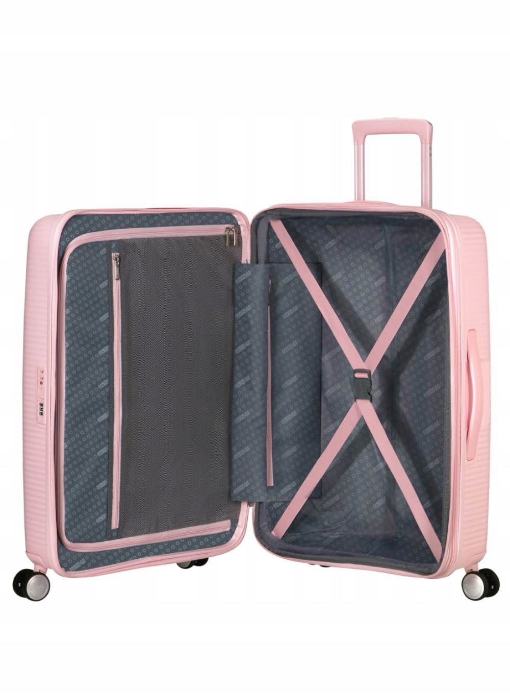 Medium suitcase American Tourister Soundbox EXP - pastel pink Model Soundbox