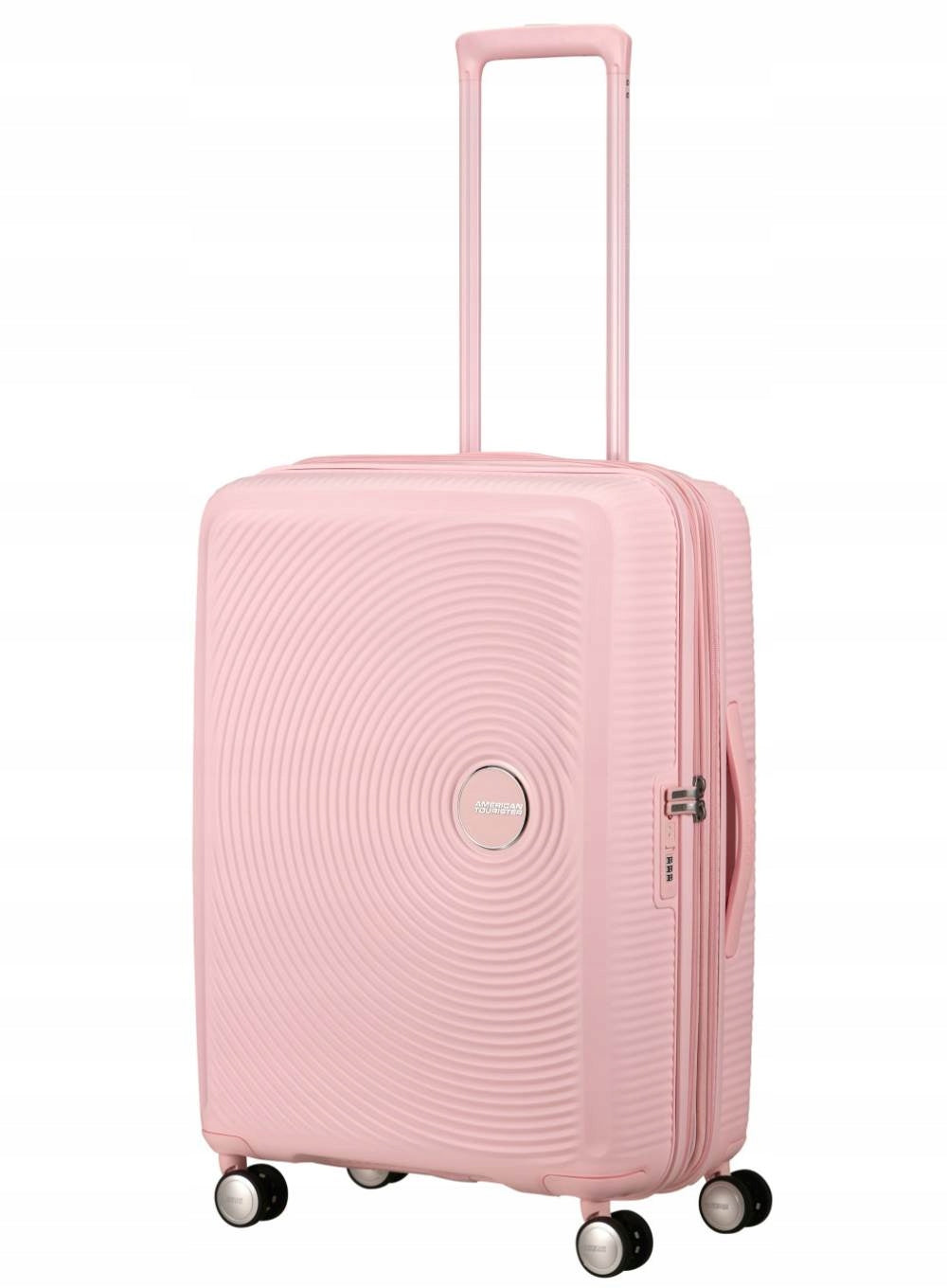 Medium suitcase American Tourister Soundbox EXP - pastel pink Packaging status original