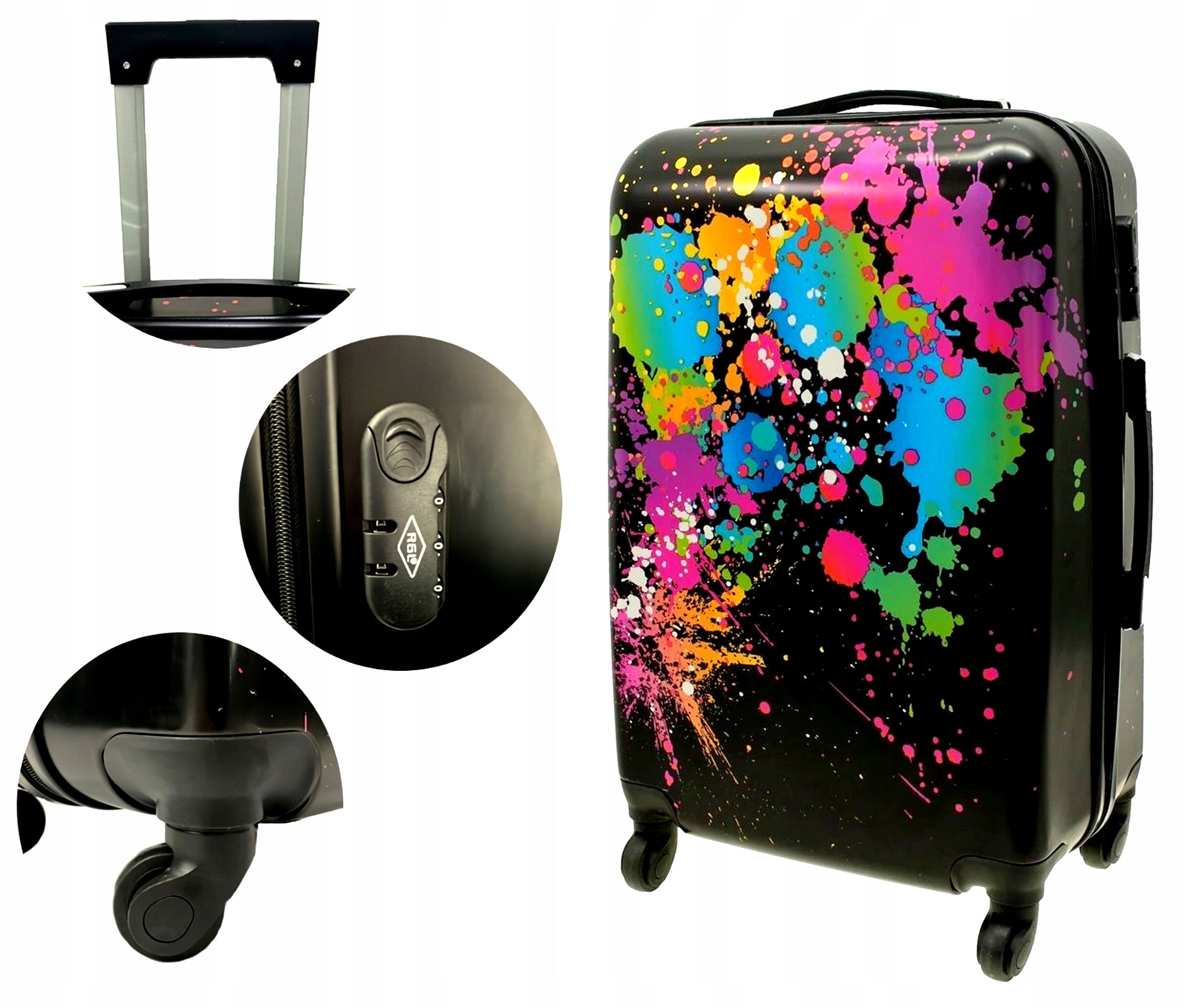 Medium suitcase TRAVEL BAG ON WHEELS HIKING ABS XL Kind hard