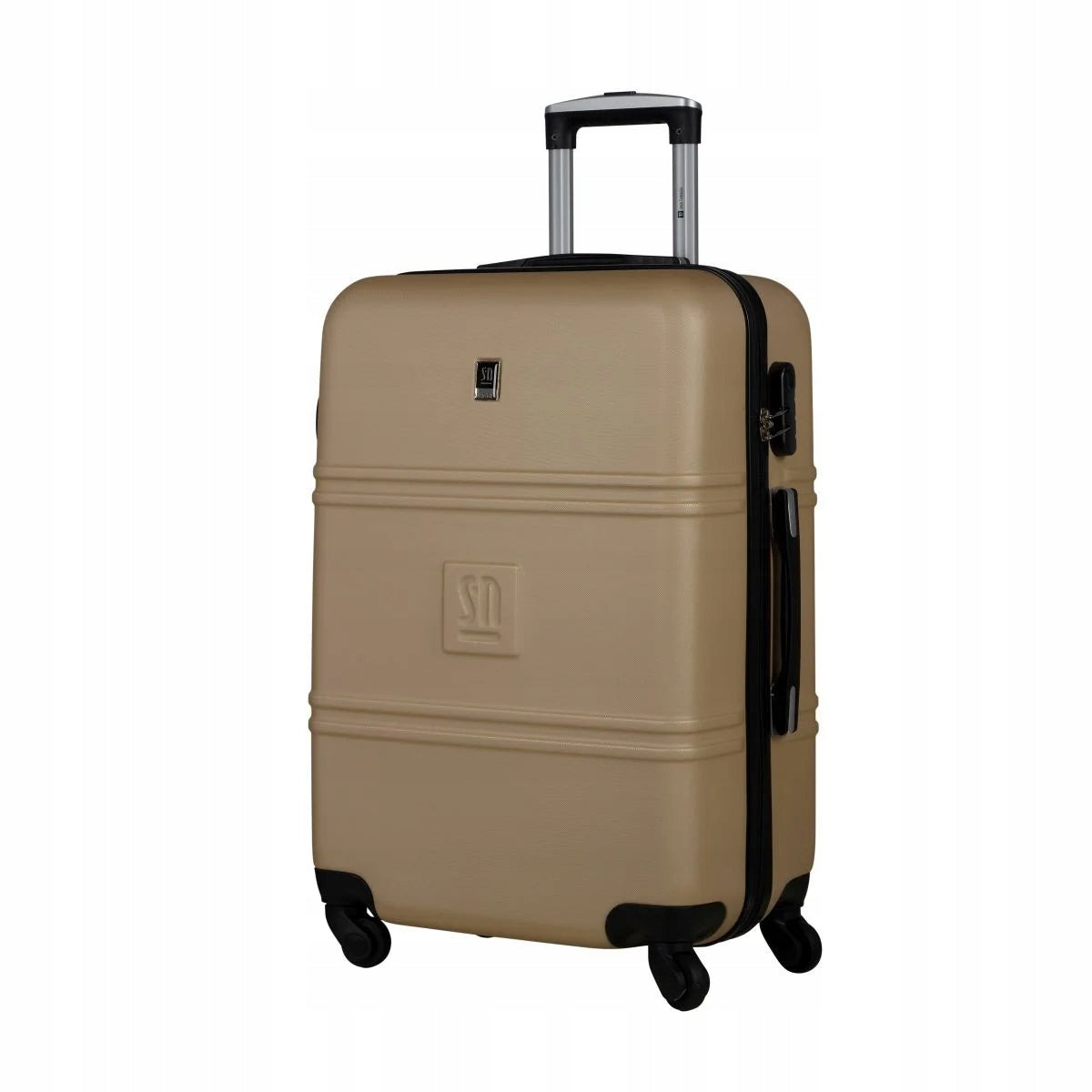 Medium suitcase beige 64cm 57l on four wheels Słoń Torbalski EAN (GTIN) 5902376381859