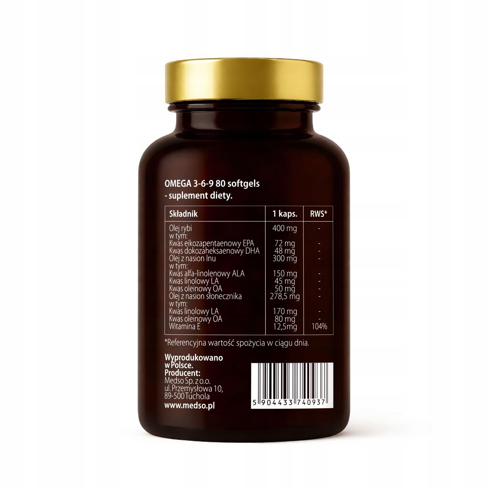 Medso Omega 3-6-9 80 capsules Manufacturer code OMEGA 3-6-9 1000mg