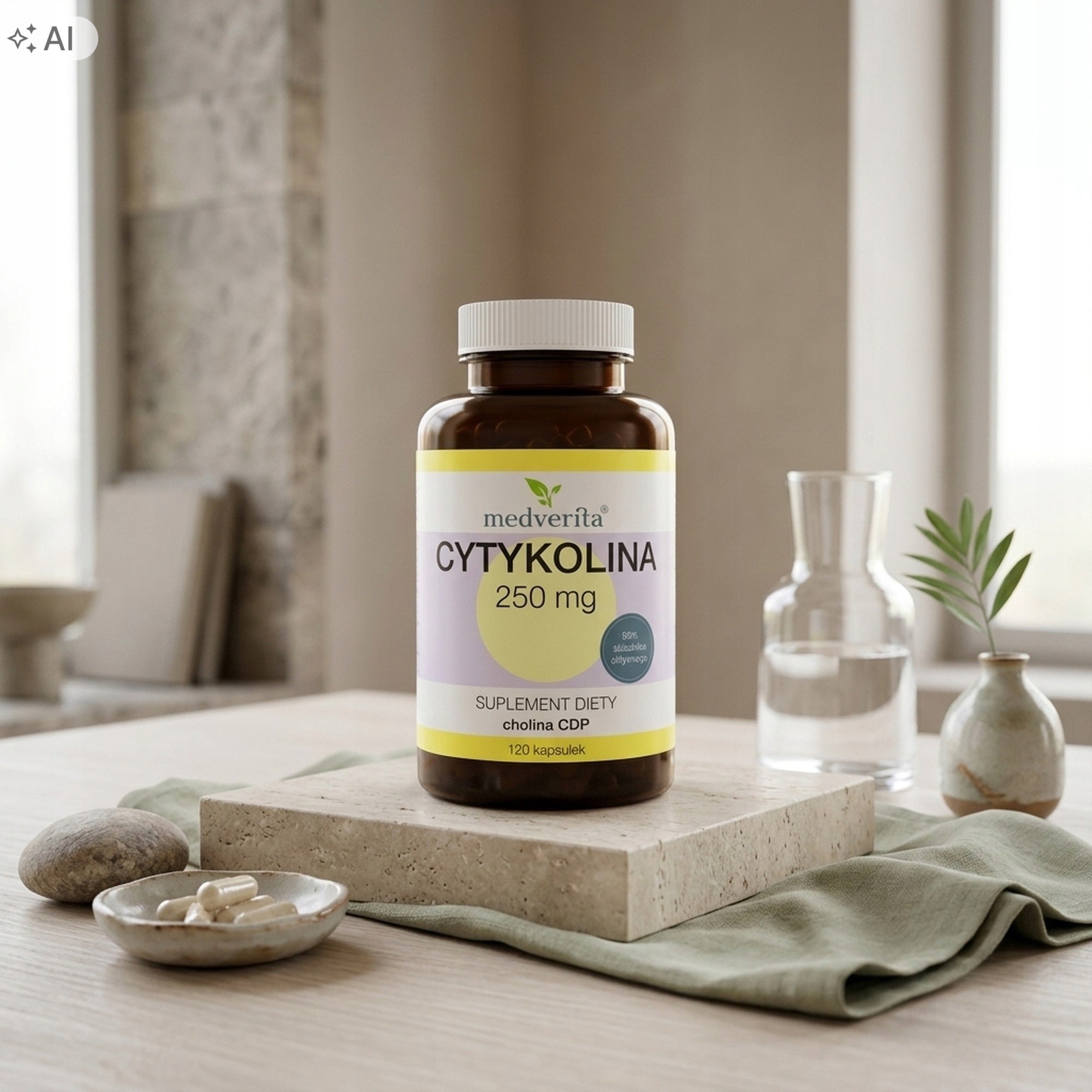 Medverita Citicoline 250mg 120 capsules CDP Choline Memory Concentration Packaging status original