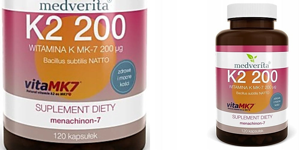 Medverita Natural Vitamin K2 MK 7 200 ug 120 capsules