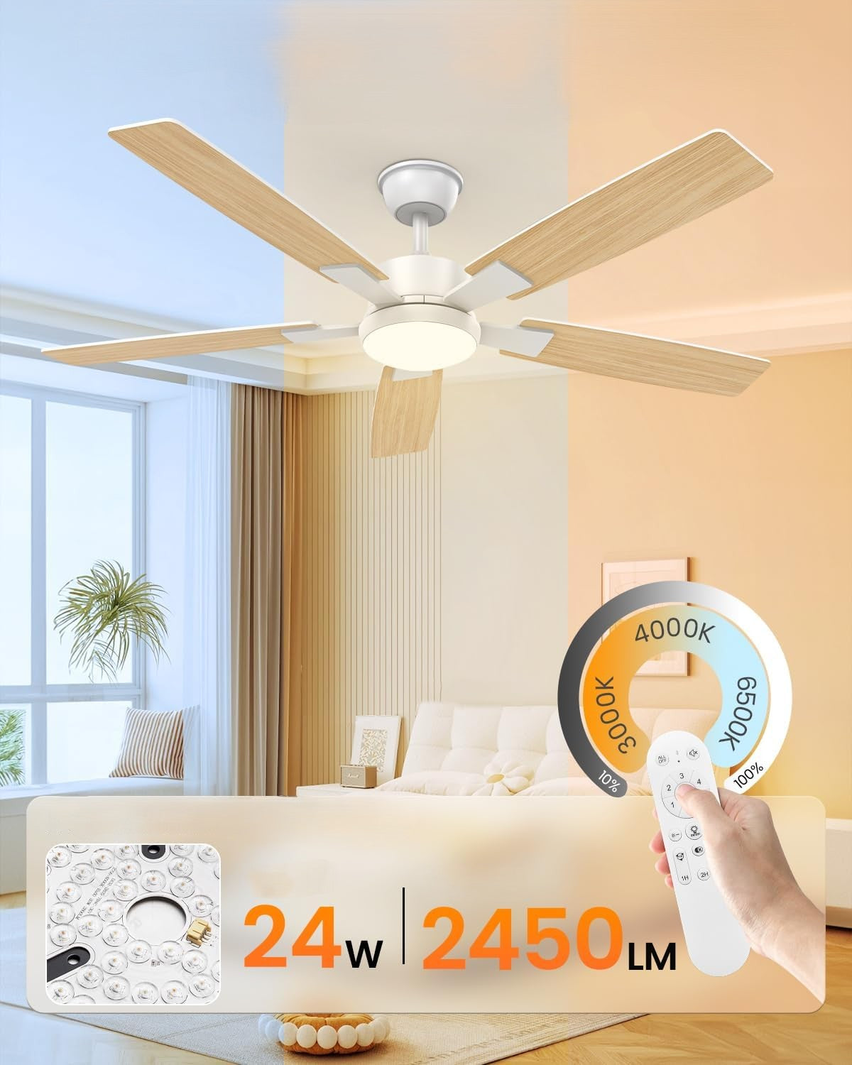 Mefine LED Ceiling Lamp 132cm Remote Control M2705 Model 60005