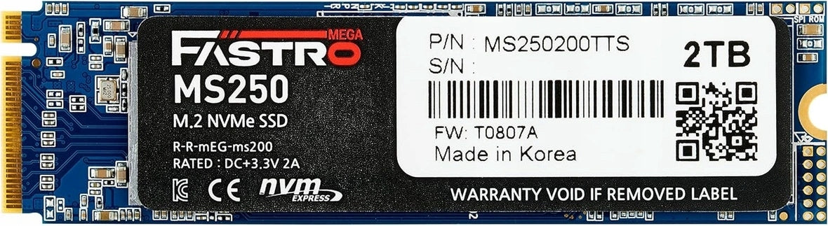 Mega Fastro SSD 2TB MS250 Series PCI-Express NVMe