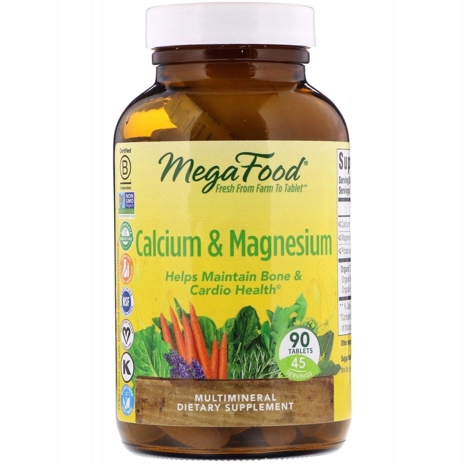MegaFood, Calcium & Magnesium, 90 tablets Brand MegaFood