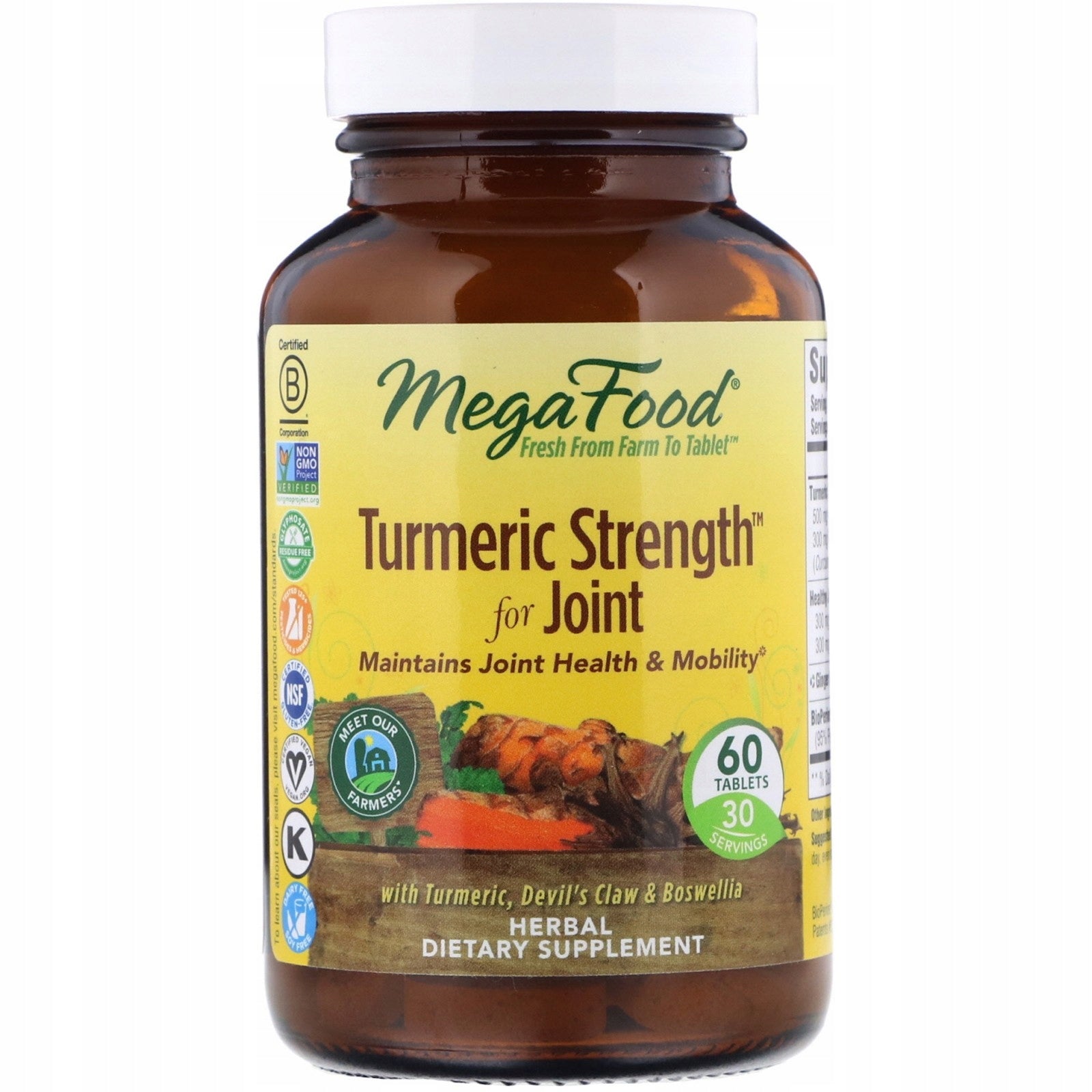 MegaFood, Turmeric Curcumin, extra strength, joint, 60 tablets Brand MegaFood