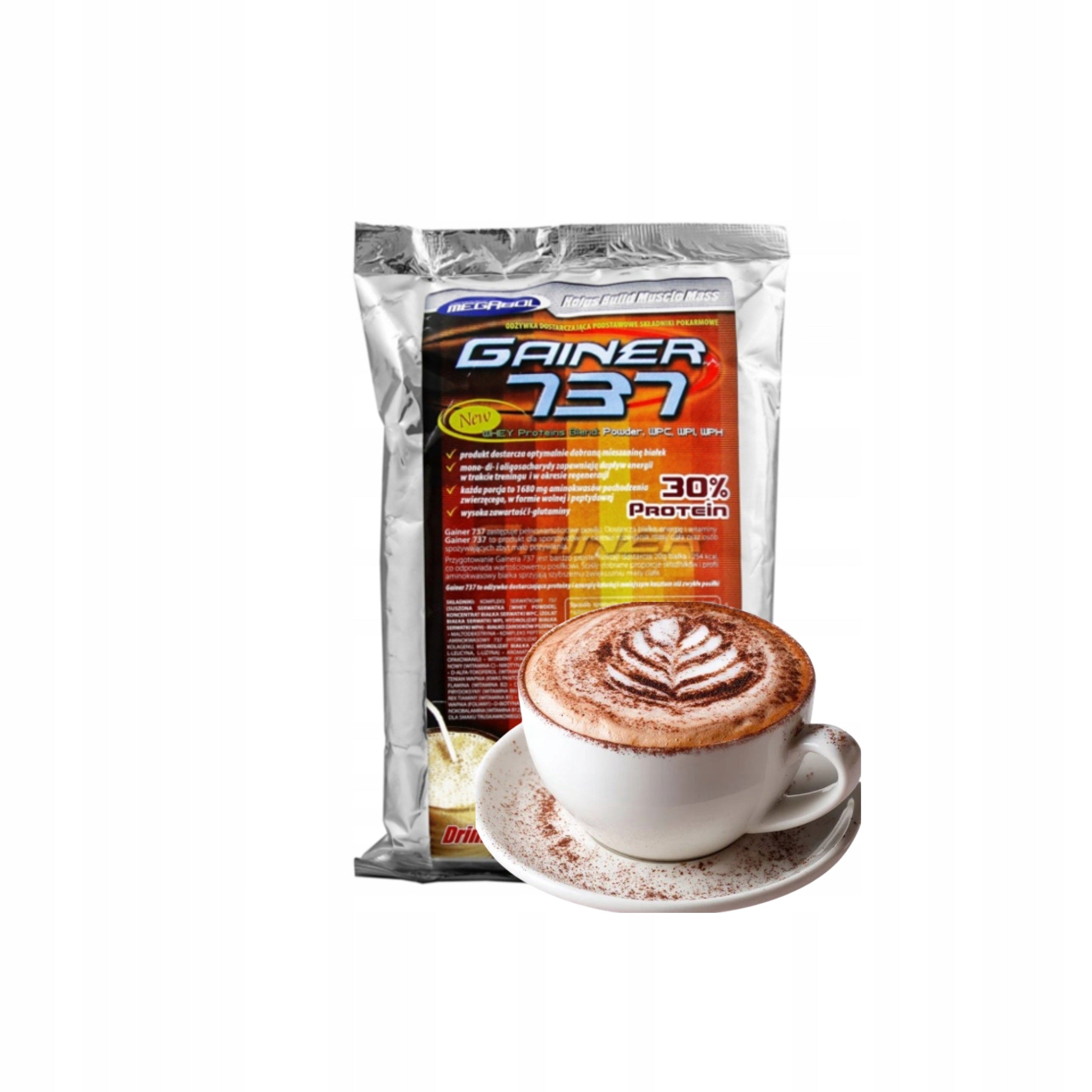 Megabol Gainer 737 500 g Cappucino Protein Conditioner WPI WPC Muscle Mass