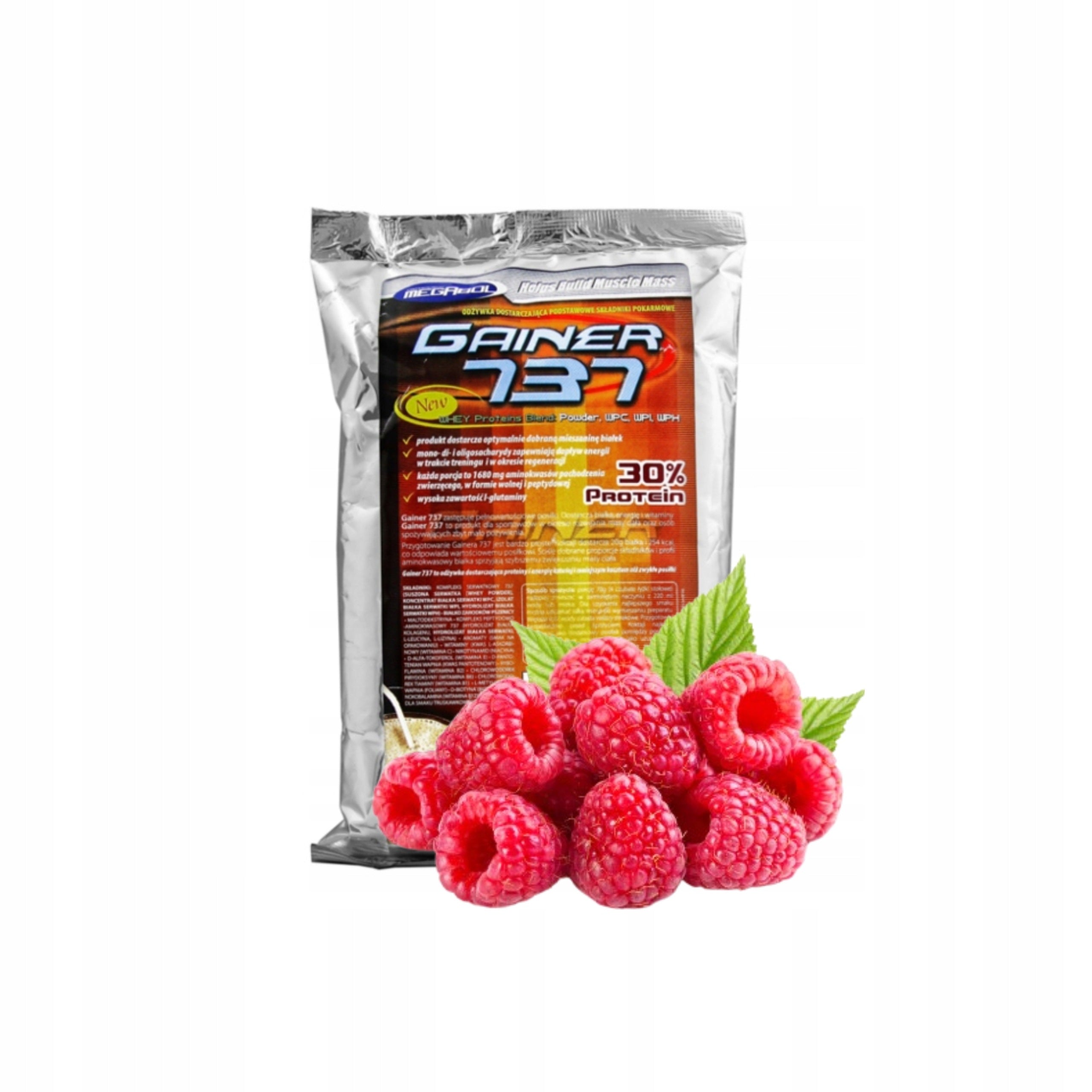 Megabol Gainer 737 500 g Raspberry Protein Conditioner WPI WPC Muscle Mass