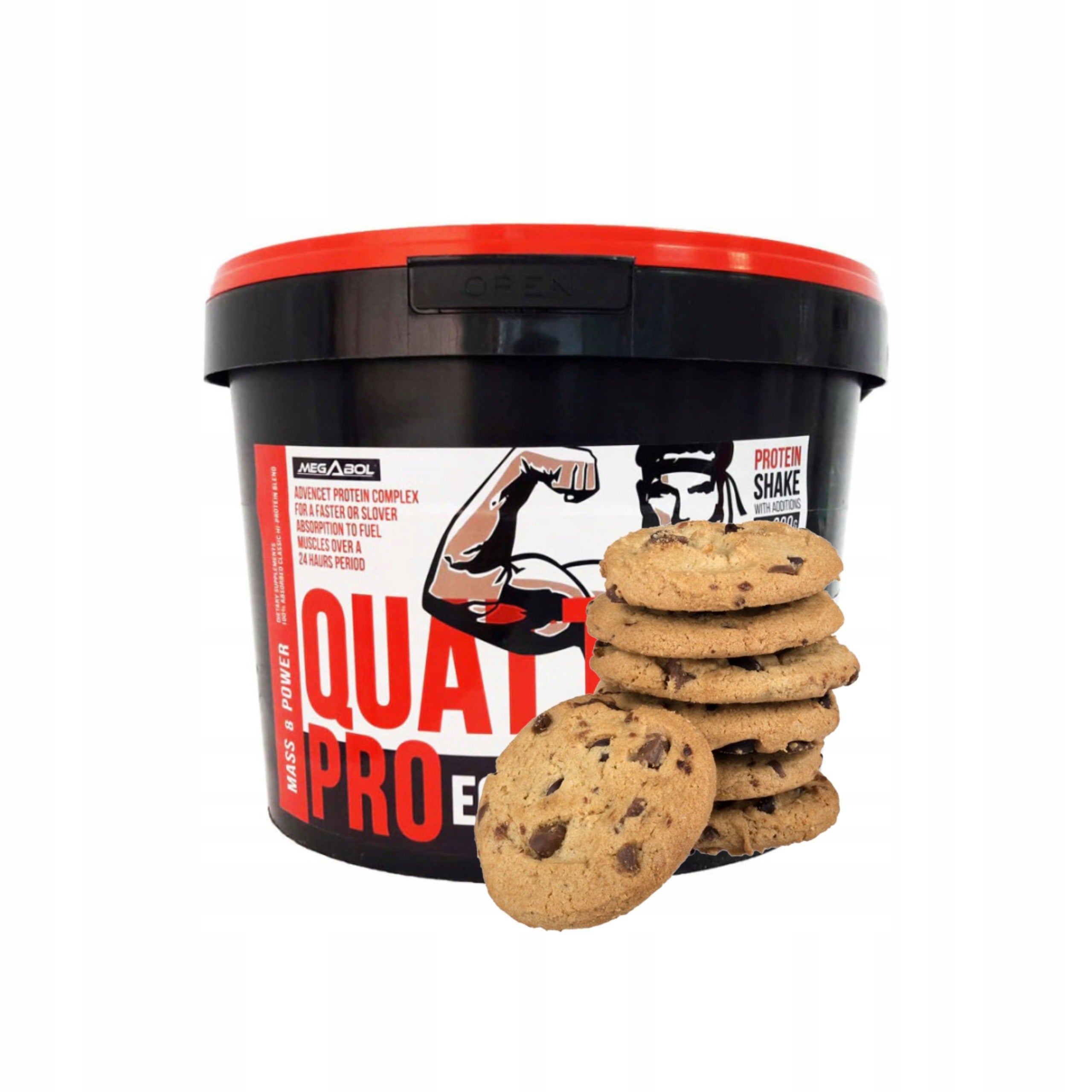 Megabol Quatro PRO 900 g Cookie Protein Conditioner WPC Muscle Mass