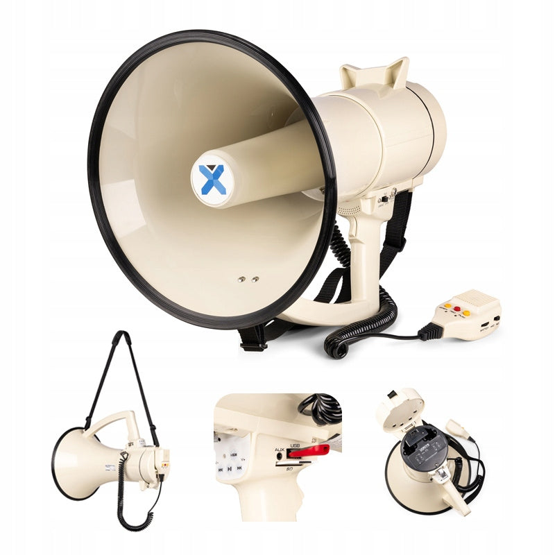 Megaphone 120W+ carry bag+ two batteries long range demonstrations Packaging status original