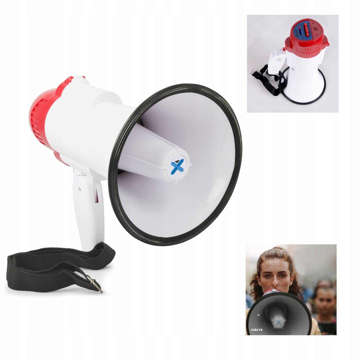 Megaphone 20W Vonyx MEG020 siren REC battery