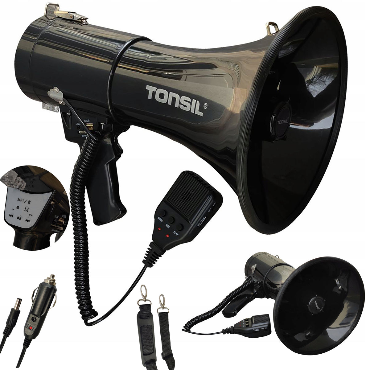 Megaphone TE 25/20 Recording, Bluetooth MP3, USB, SD-Max 90W Range up to 900 m