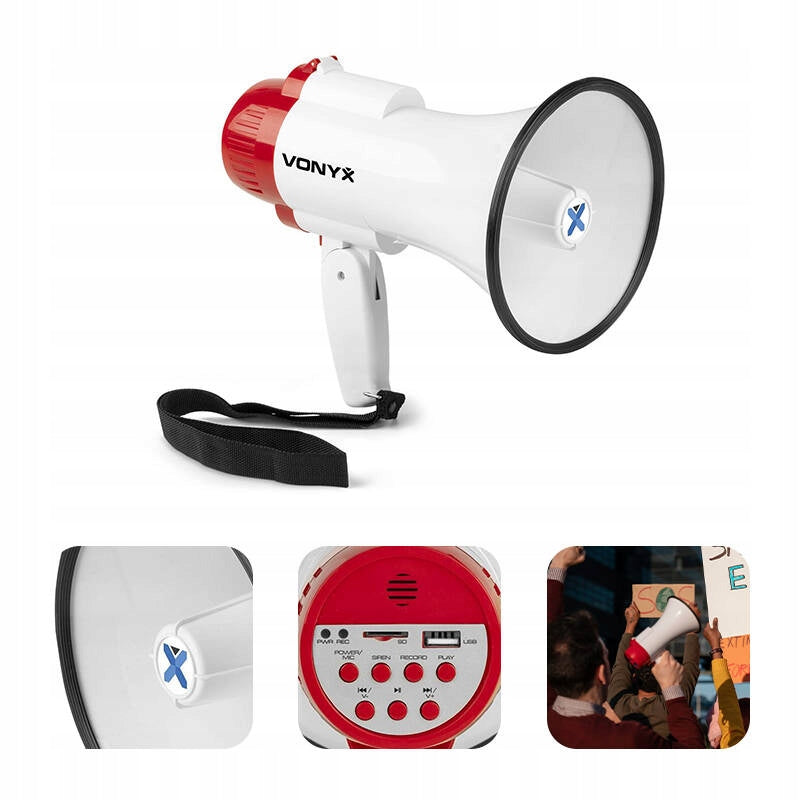 Megaphone with microphone 25W megaphone for stadium events battery
