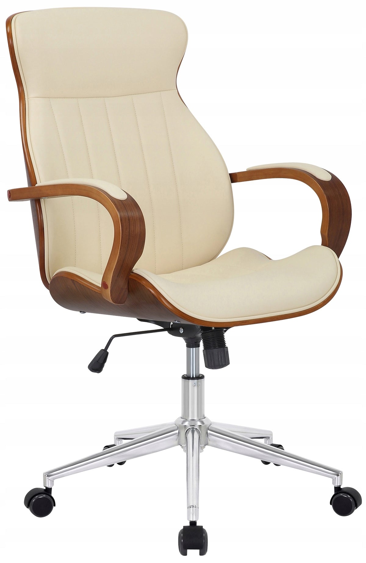 Melilla Faux Leather Office Chair, Walnut/cream