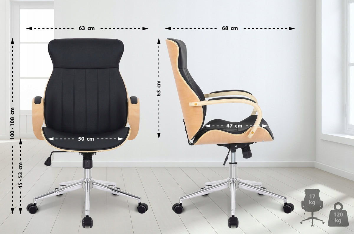 Melilla office chair eco leather, nature/black Packaging status original