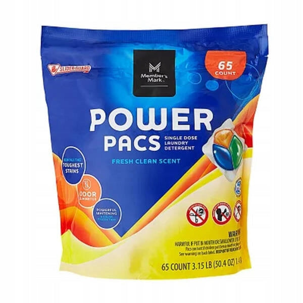 Member's Mark Power Pacs Laundry Detergent, Fresh Clean Scent, 65 Count Brand Member's Mark